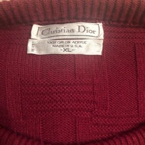 Christian Dior Vintage Burgandy Sweater VSCO